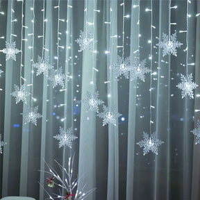 Cortina de Luzes LED Floco de Neve – Magia Natalina em Cada Detalhe
